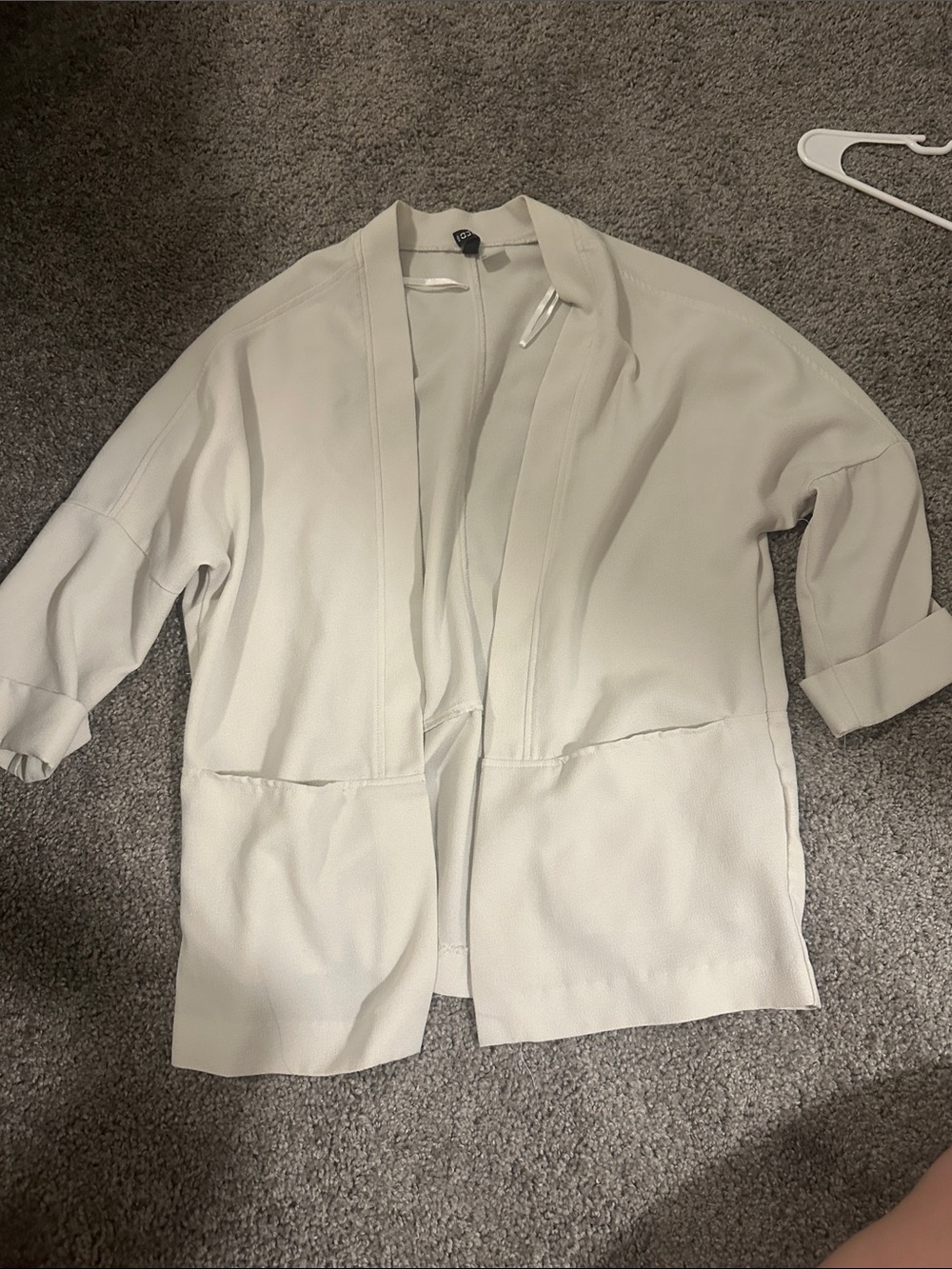 H&M Soft Open-Front Cream Blazer